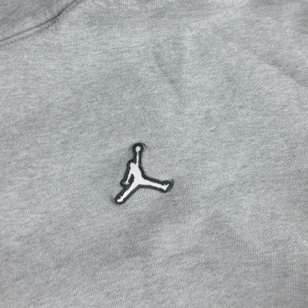 Jordan Hoodie Mens M Gray Fleece Kangaroo Pocket Jumpman Logo Sweatshirt